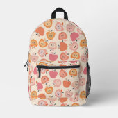 Niedliches rosa und orangefarbenes Apfelmuster Bedruckter Rucksack (Vorderseite)