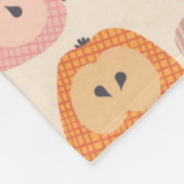 Niedliches rosa und orangefarbenes Apfelmuster Fleecedecke (Ecke)