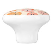 Niedliches rosa und orangefarbenes Apfelmuster Keramikknauf (Seitenansicht)