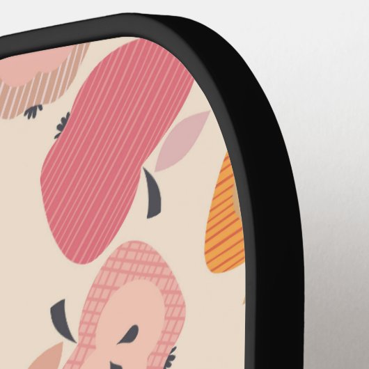 Niedliches rosa und orangefarbenes Apfelmuster Pickleball Schläger (Linke Seite)