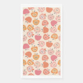 Niedliches rosa und orangefarbenes Apfelmuster Serviette (Vorderseite)