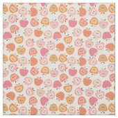 Niedliches rosa und orangefarbenes Apfelmuster Stoff (Muster)