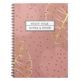 Niedliches Rosa und Rose Gold Name Personalisiert Notizblock