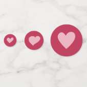 Niedliches Rosa und Rotes Herz Doodles Confetti Konfetti (Vorderseiten)