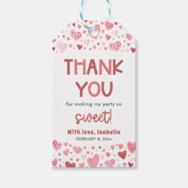 Niedliches Rosa und Rotes Herz Valentine Girl Birt Geschenkanhänger