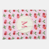 Niedliches rosa und rotes Kirchenmuster Benutzerde Geschirrtuch (Horizontal)