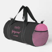 Niedliches Rosa und Schwarz Hallo wunderschönes Zi Duffle Bag (Rechte Ecke)