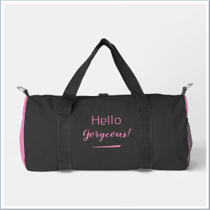 Niedliches Rosa und Schwarz Hallo wunderschönes Zi Duffle Bag