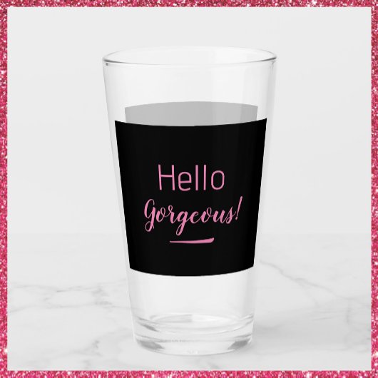 Niedliches Rosa und Schwarz Hallo wunderschönes Zi Glas