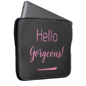 Niedliches Rosa und Schwarz Hallo wunderschönes Zi Laptopschutzhülle (Vorne Rechts)