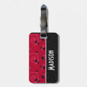 Niedliches Rosa und Schwarze Ladybug Gepäckanhänger (Rückseite vertikal)