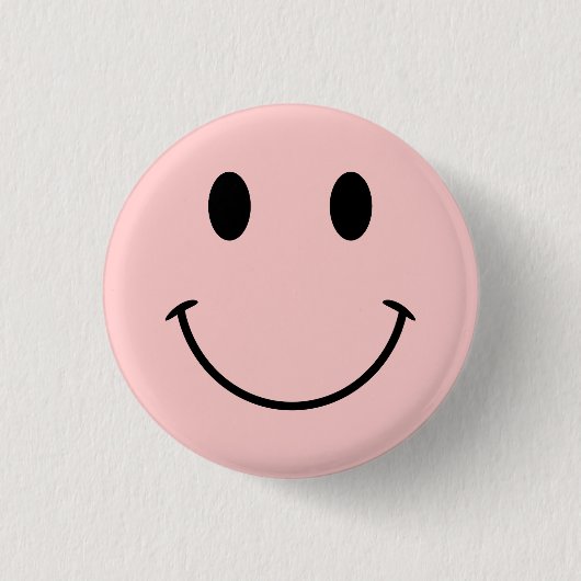 Niedliches Rosa und Schwarzes Gesicht Button (Vorderseite)
