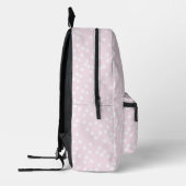 Niedliches Rosa und Weiß Punkte Mit Monogramm Kind Bedruckter Rucksack (Links)