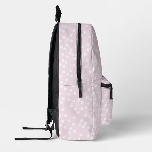 Niedliches Rosa und Weiß Punkte Mit Monogramm Kind Bedruckter Rucksack (Links)