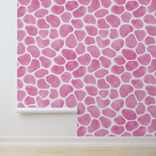Niedliches Rosa und Weiße Giraffe-Muster Tapete