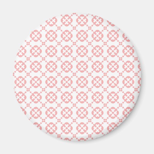 Niedliches Rosa und Weiße Girlande Muster Magnet (Vorne)