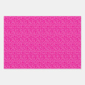 Niedliches Rosa und Weiße Herzen & Streifen Valent Geschenkpapier Set (Vorderseite 3)