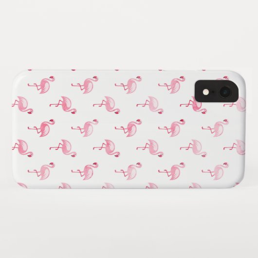 Niedliches rosa und weißes Flamingo-Muster Case-Mate iPhone Hülle (Rückseite (Horizontal))