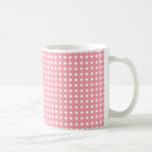 Niedliches rosa und weißes geometrisches Muster Kaffeetasse