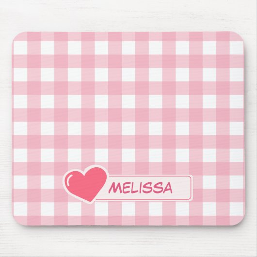 Niedliches rosa und weißes Karton Mousepad (Vorne)