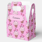 Niedliches Rosa- und Weißkuchengabel Geschenkschachtel (Geöffnet)