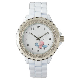 Niedliches rosa Wanzen-Fliegen-Insekt Armbanduhr