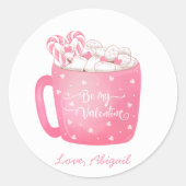 Niedliches rosa Wasserfarben Herzrhythmusstörungen Runder Aufkleber (Vorderseite)