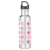 Niedliches rosa Wasserfarbenherz Wasser aus Edelst Edelstahlflasche (Rückseite)