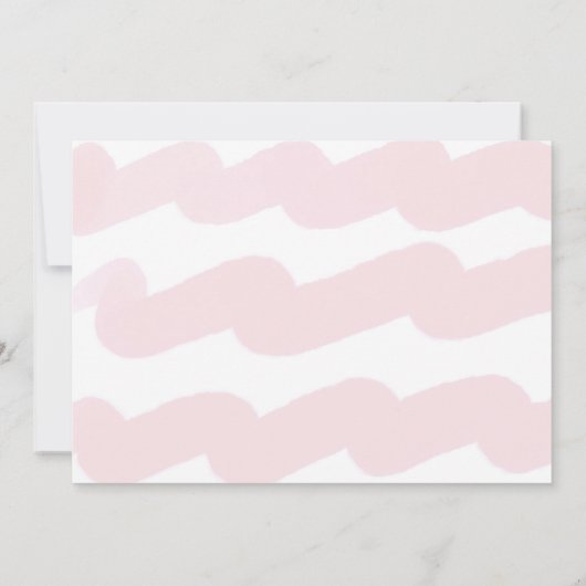 Niedliches Rosa-Wave-Foto Einladung (Rückseite)