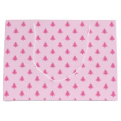 Niedliches, rosa Weihnachtsbaummuster Große Geschenktüte (Vorderseite)