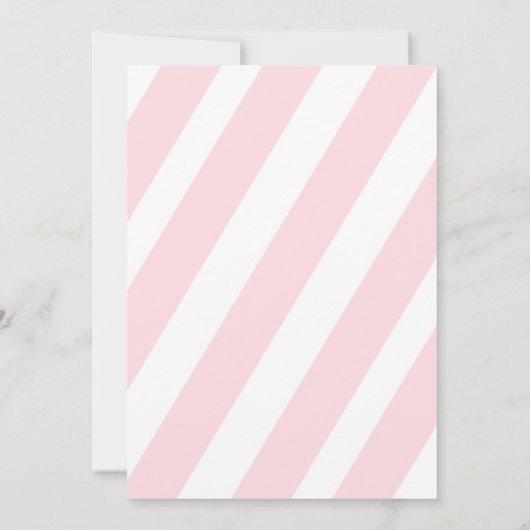 Niedliches Rosa Weißer Streifen Gold Confetti Brau Einladung (Rückseite)