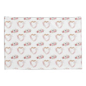 Niedliches rosa weißes Blumenmuster Kissenbezug (Rückseite-Rechts)