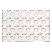 Niedliches rosa weißes Blumenmuster Kissenbezug (Vorderseite-Rechts)