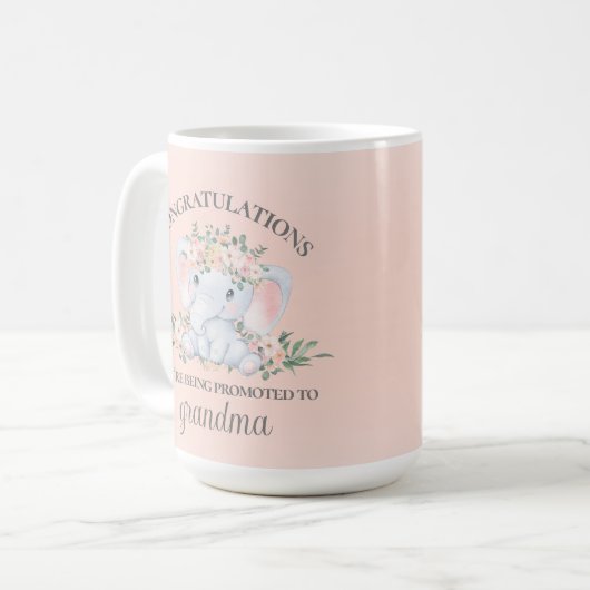 Niedliches Rosa wird zur Oma-Schwangerschaft-Offen Kaffeetasse (Vorderseite Links)