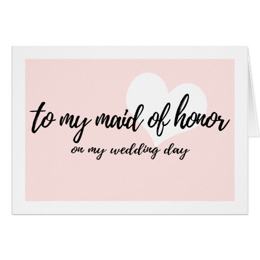 Niedliches Rosa "zu meiner Trauzeugin an meinem (Vorderseite (Horizontal))