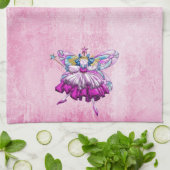 Niedliches rosa Zuckerpflaumen-Fee-Küchen-Tuch Handtuch (Gefaltet)