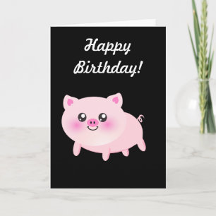 Niedliches rosafarbenes Schwein Karte