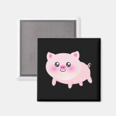 Niedliches rosafarbenes Schwein Magnet (Vorderseite/Rückseite)