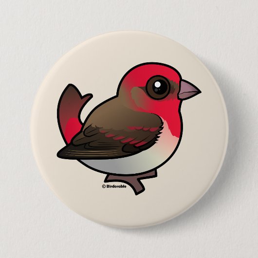 Niedliches Rosefinch Button (Vorderseite)