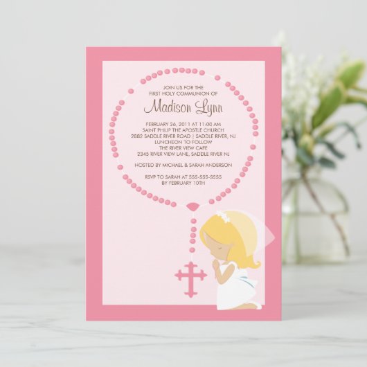 Niedliches Rosenbeet-erstes Einladung (Stehend Vorderseite)