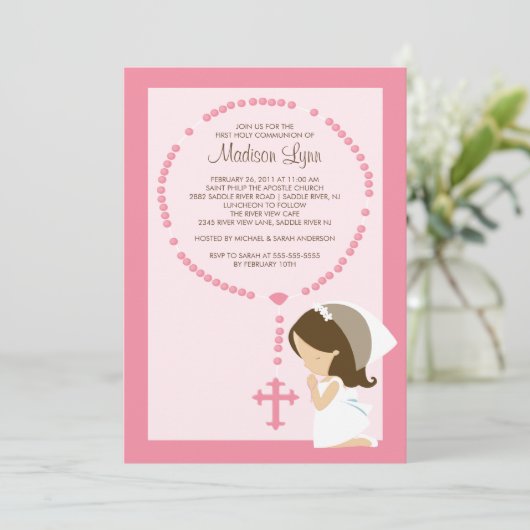 Niedliches Rosenbeet-erstes Einladung (Stehend Vorderseite)