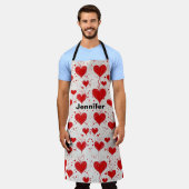 Niedliches Rot, rosa Herzen, Monografie des Valent Schürze (Getragen)