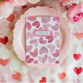 Niedliches Rot-Rot-Rosa-Herz-Foto Feiertagskarte