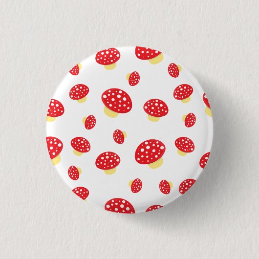 Niedliches Rot-Spott-Toadstool-Pilzmuster Button (Vorderseite)