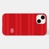 Niedliches Rot Strip Weihnachtsmonogramm Case-Mate iPhone Hülle (Rückseite (Horizontal))