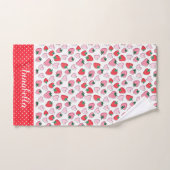 Niedliches Rot- und Rosatbeermuster Badhandtuch Set (Handtuch)