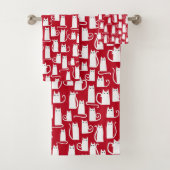 Niedliches Rot und Weiß Badhandtuch Set (Insitu)
