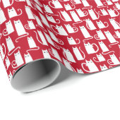 Niedliches Rot und Weiß Geschenkpapier (Rolleneckpunkt)