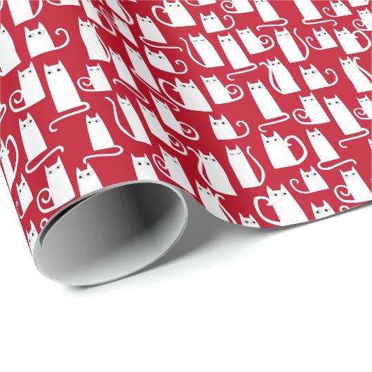 Niedliches Rot und Weiß Geschenkpapier (Rolleneckpunkt)