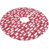 Niedliches Rot und Weiß Polyester Weihnachtsbaumdecke (Schrägansicht)